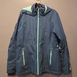 ATHLETA Slalom Stretch Ski Jacket Teal Marine/Mint - Size 1X VGUC